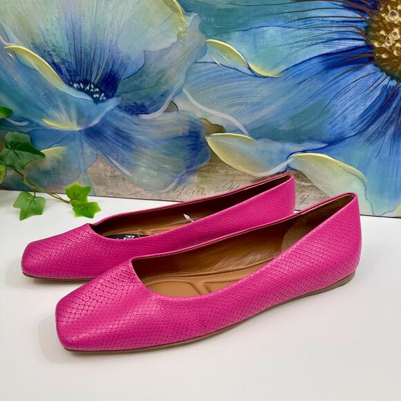 SARTO by  Franco Sarto Flexa Amaya Ballet Flat Pink Snake Print Faux Leather 8 - Picture 5 of 12
